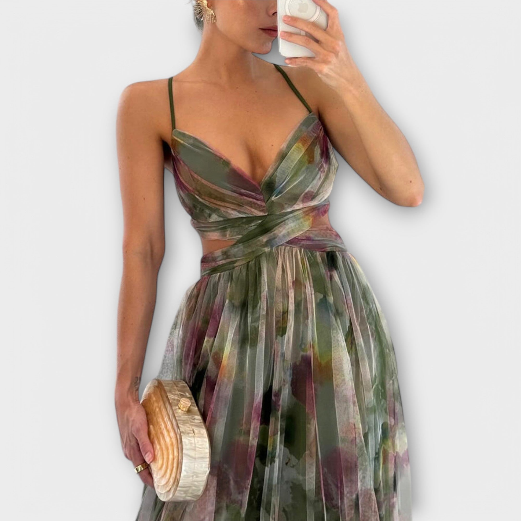 Annai Mesh Maxi Kjole - Elegant og Figurformende