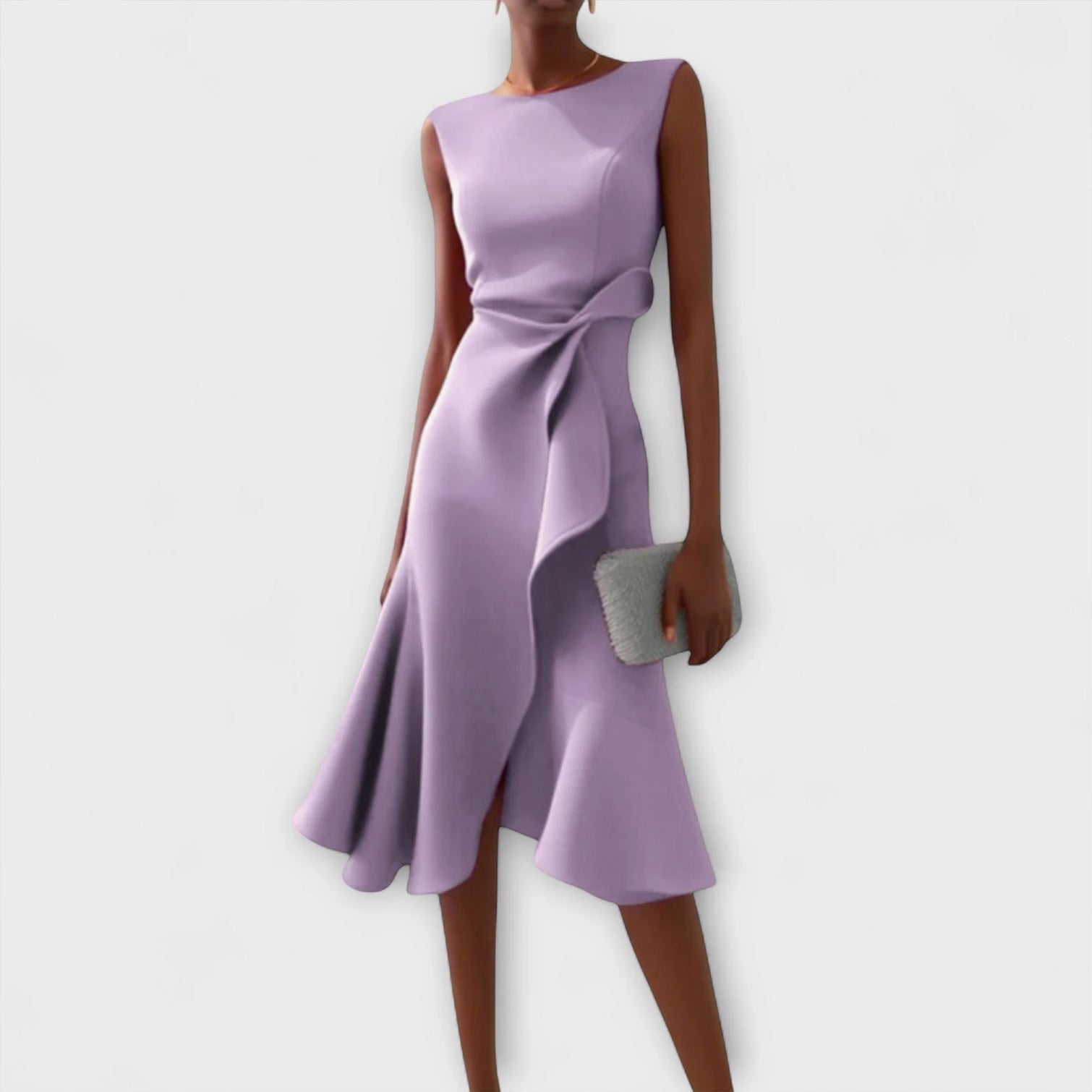 Juliette – Drapert Asymmetrisk Midi Kjole