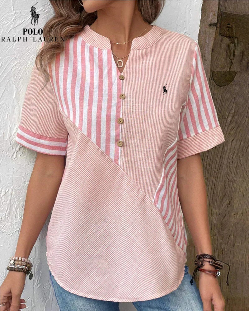 Ꮢalph Ꮮаᴜгеn V-Hals Skjorte for Kvinner