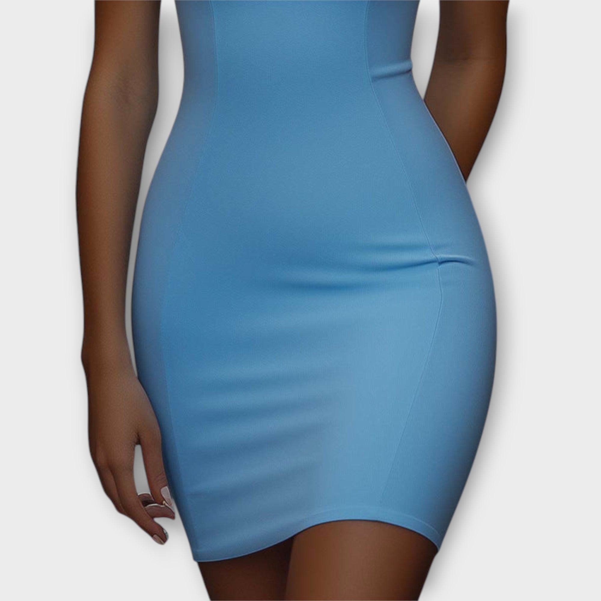 Maja - Blå Stretch Bodycon Mini Kjole