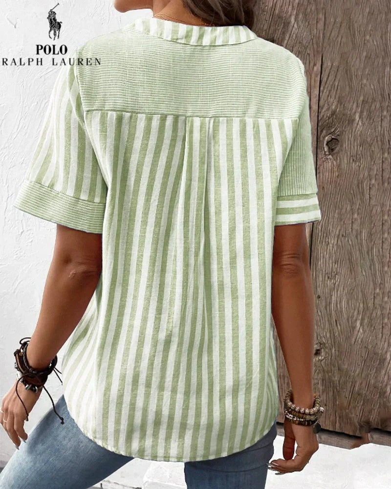Ꮢalph Ꮮаᴜгеn V-Hals Skjorte for Kvinner