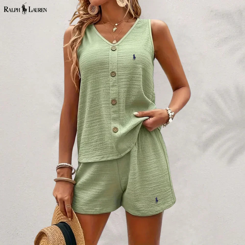 R. Ꮮаᴜгеn Knappet Tank & Shorts Sett