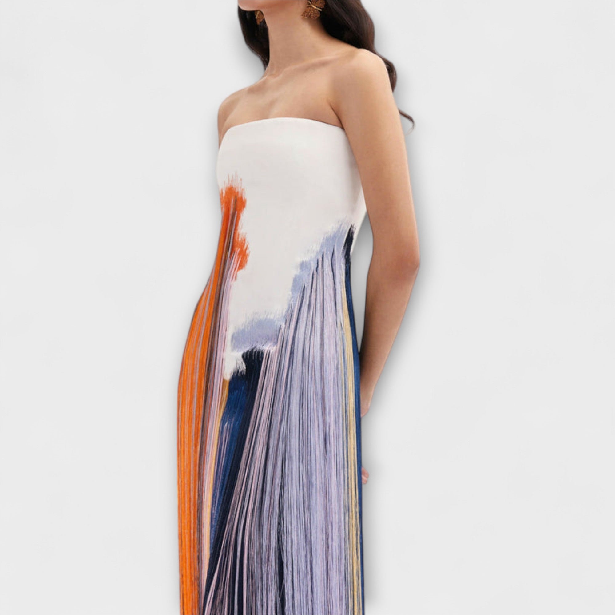 Sommer - Stilfull Colorblock Kjole med Trendy Frynser