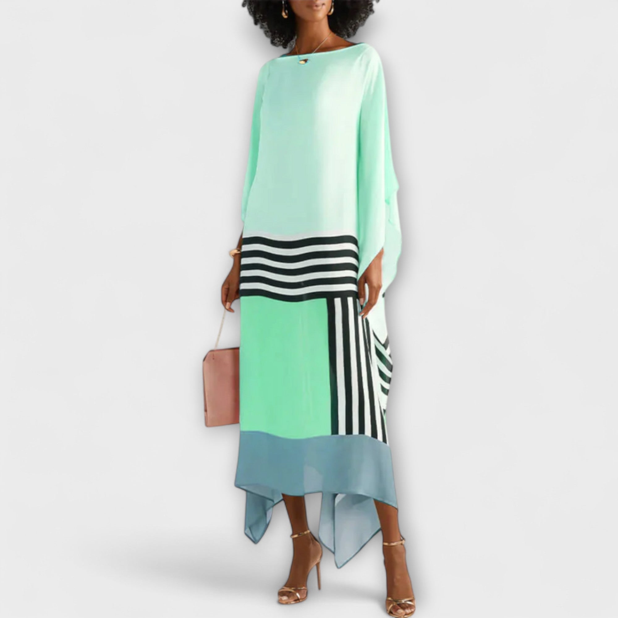 Elenora - Geometrisk kaftan med lommeutskjæring