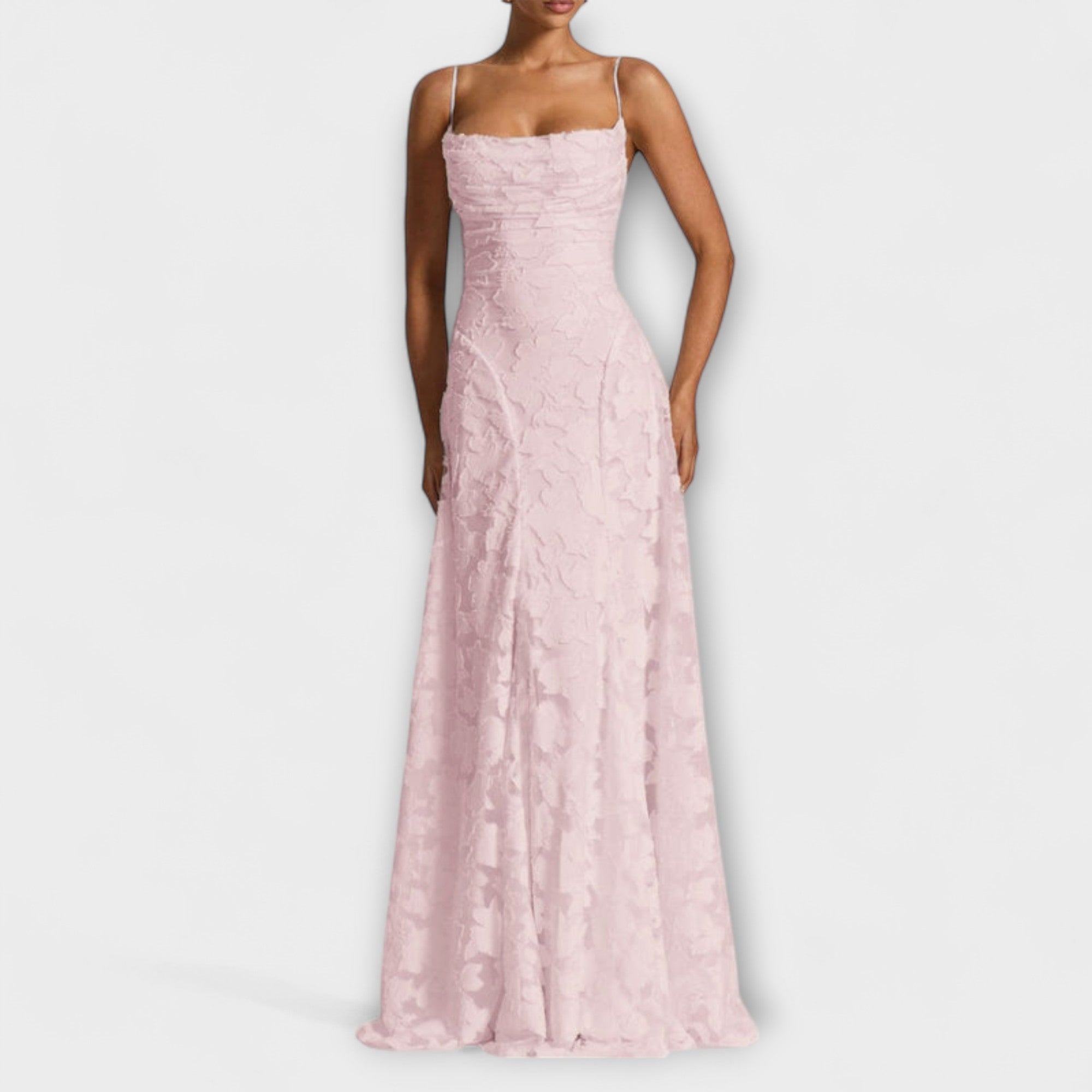 Emberly - Elegant Jacquard Maxi Kjole