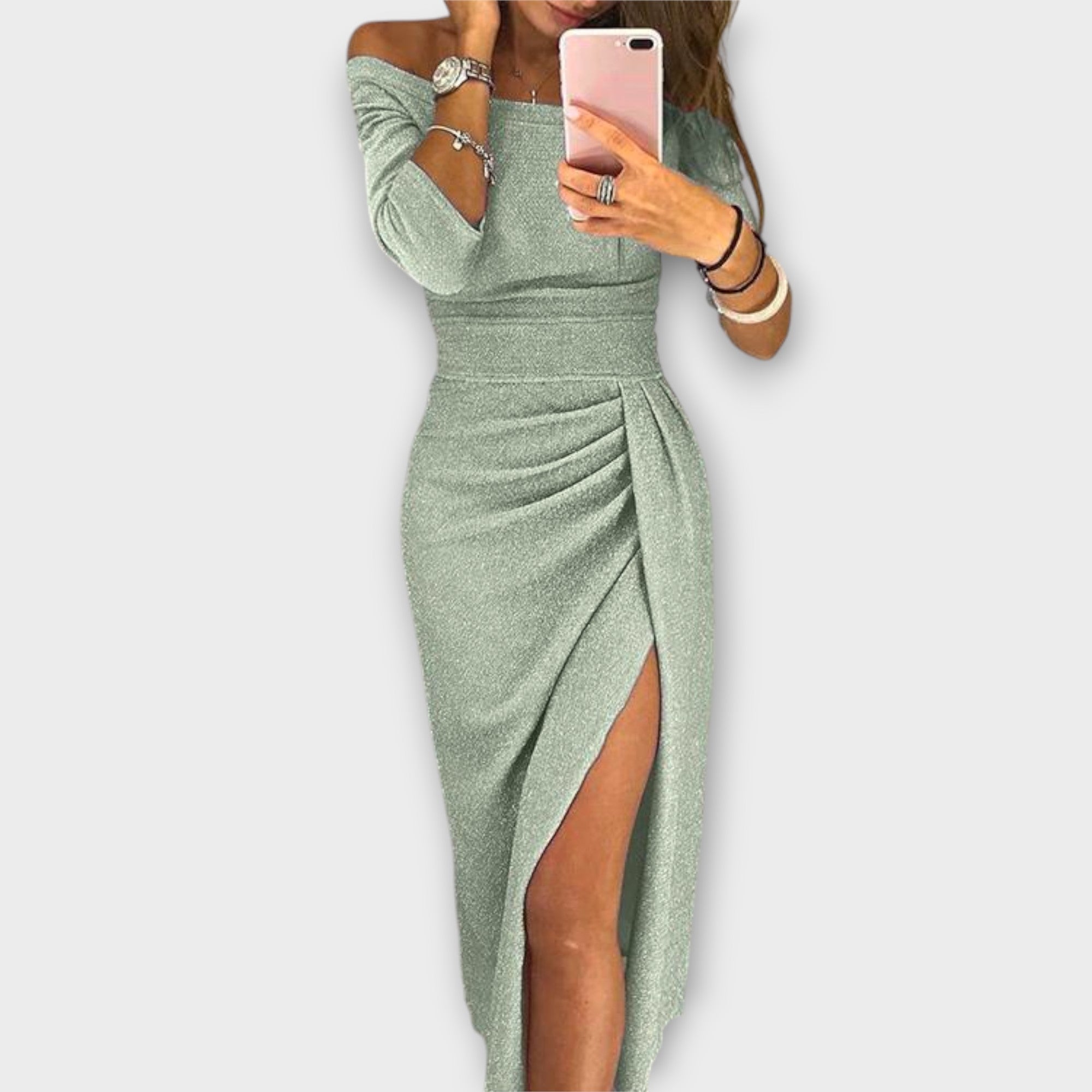 Lena - Elegant Off-Shoulder Kjole