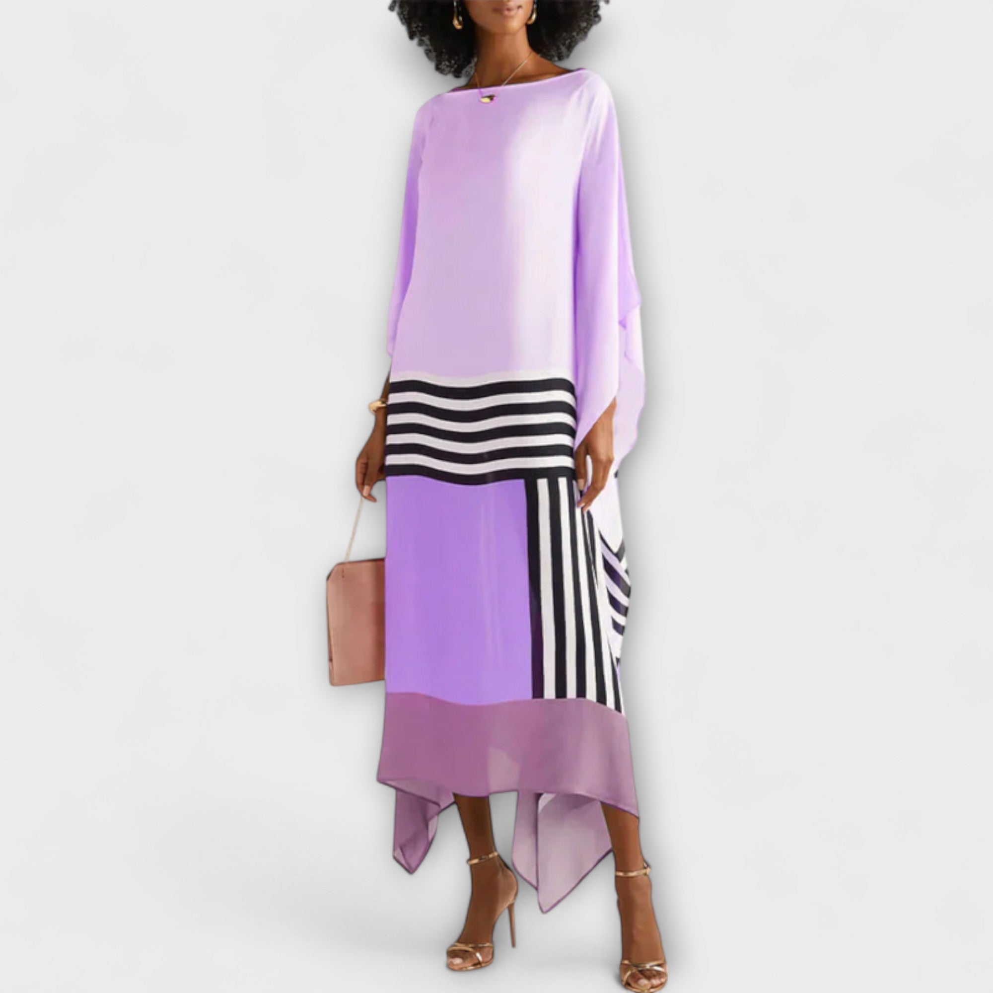 Elenora - Geometrisk kaftan med lommeutskjæring