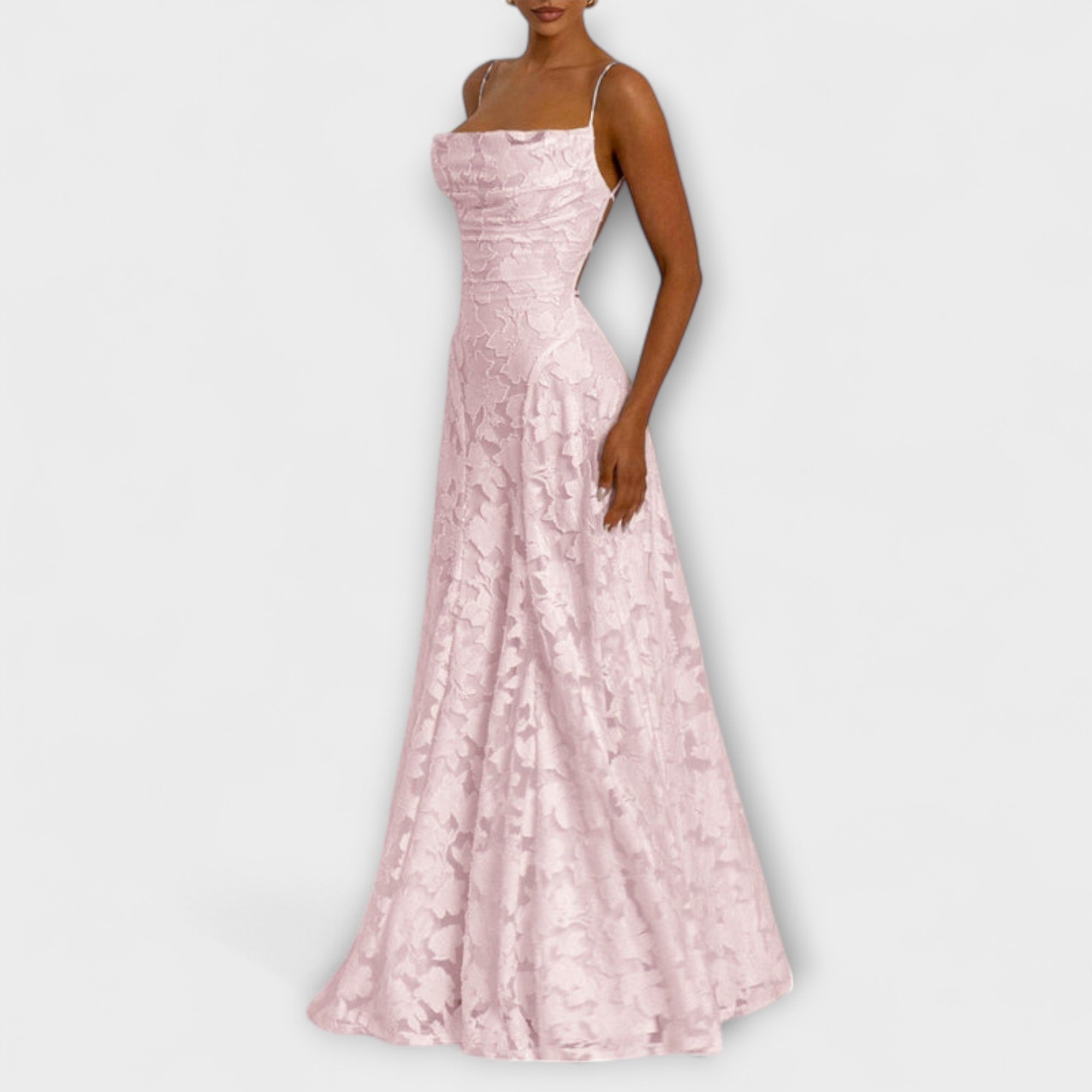 Emberly - Elegant Jacquard Maxi Kjole