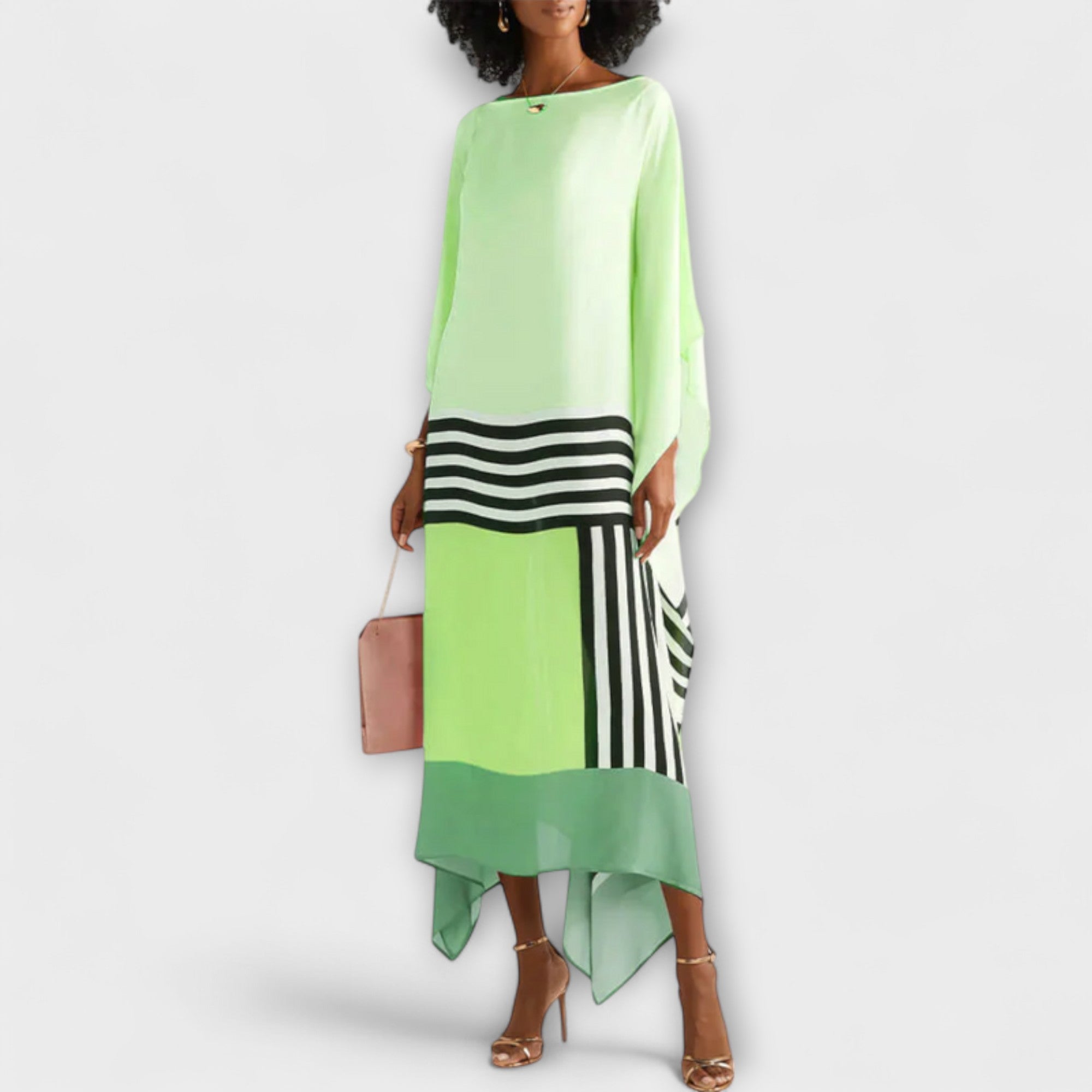 Elenora - Geometrisk kaftan med lommeutskjæring