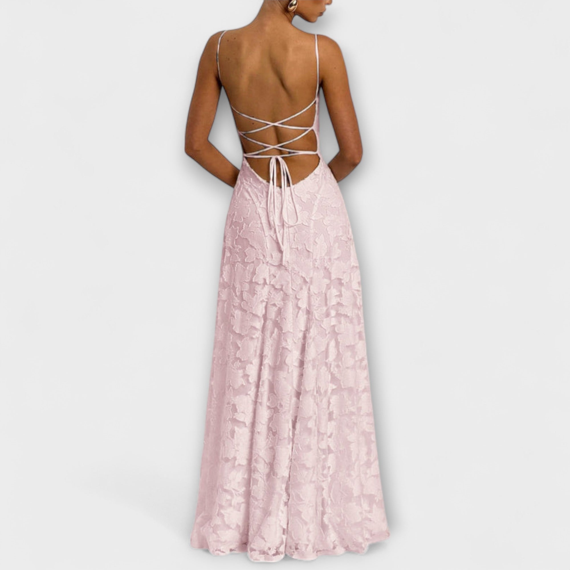 Emberly - Elegant Jacquard Maxi Kjole