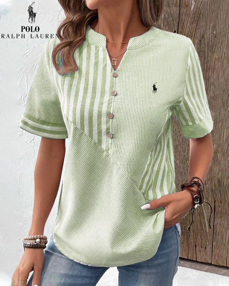 Ꮢalph Ꮮаᴜгеn V-Hals Skjorte for Kvinner