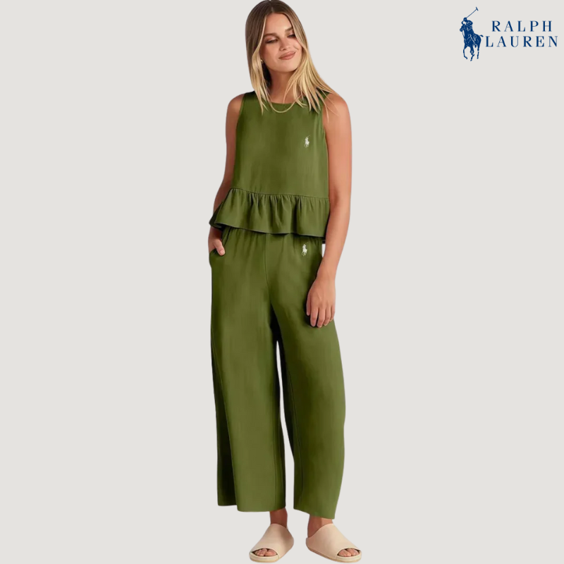 Ꮢalph Ꮮаᴜгеn Ruffled To-delt Sett + Gratis Solhatt – Kjøp 1 Få 2