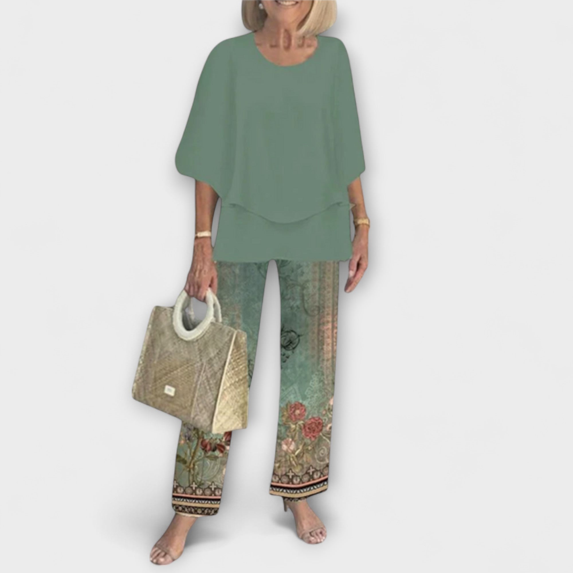 Rosamund - Moderne Sett med Komfortabel Bluse og Bukser