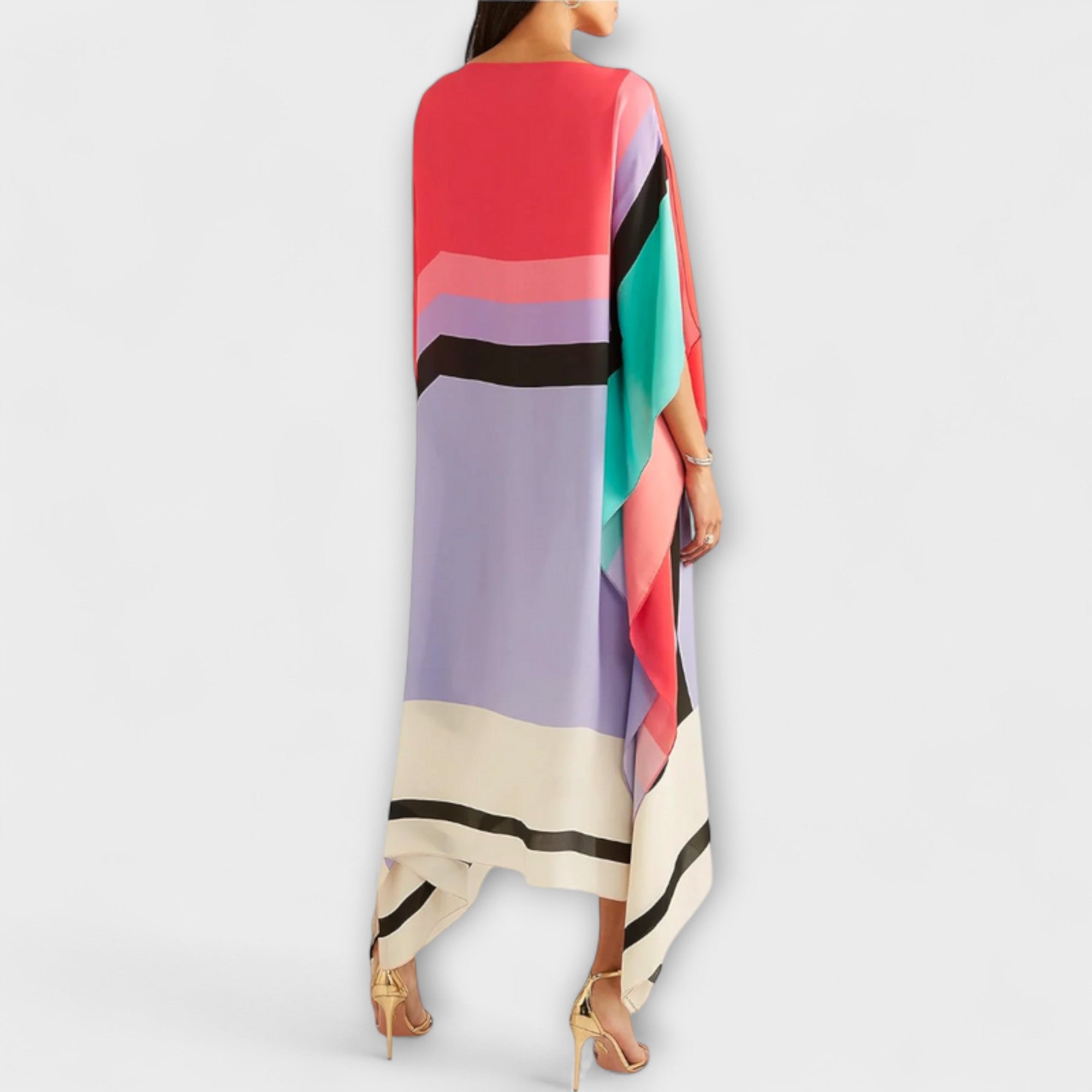Elenora - Geometrisk kaftan med lommeutskjæring