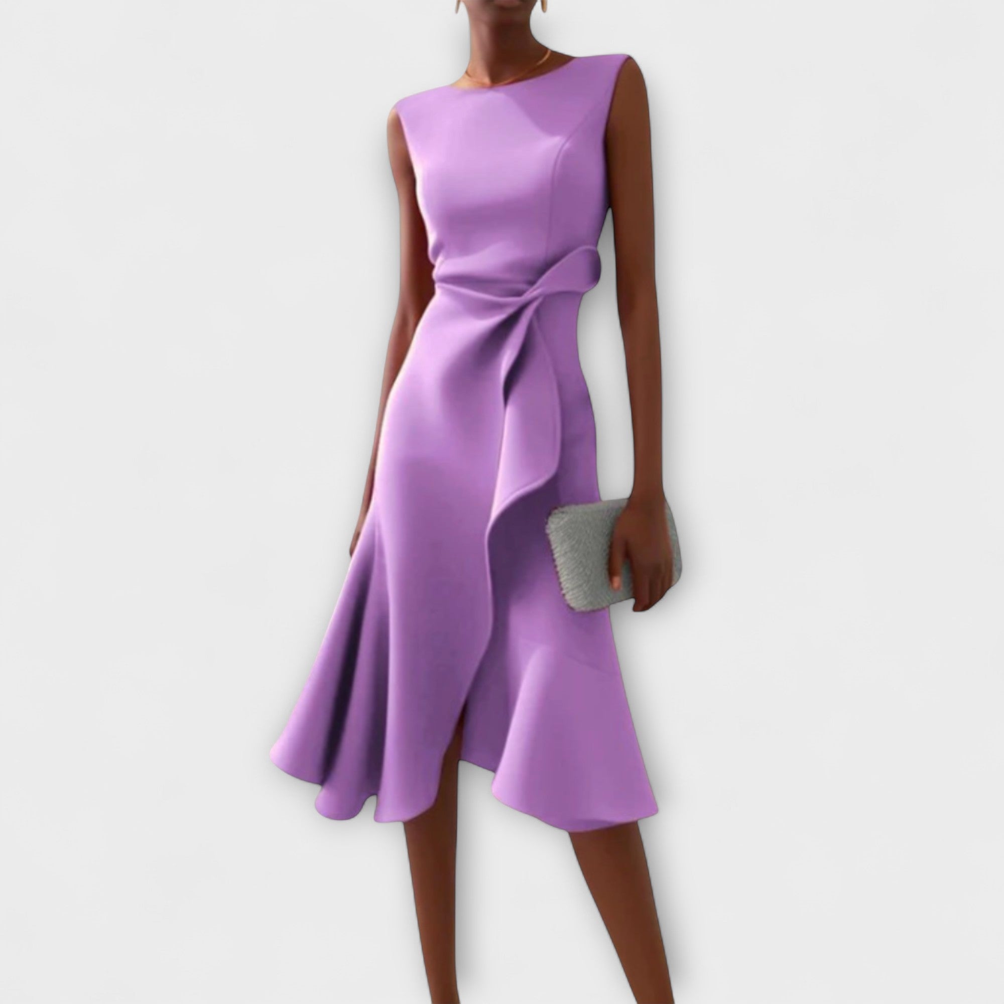 Juliette – Drapert Asymmetrisk Midi Kjole