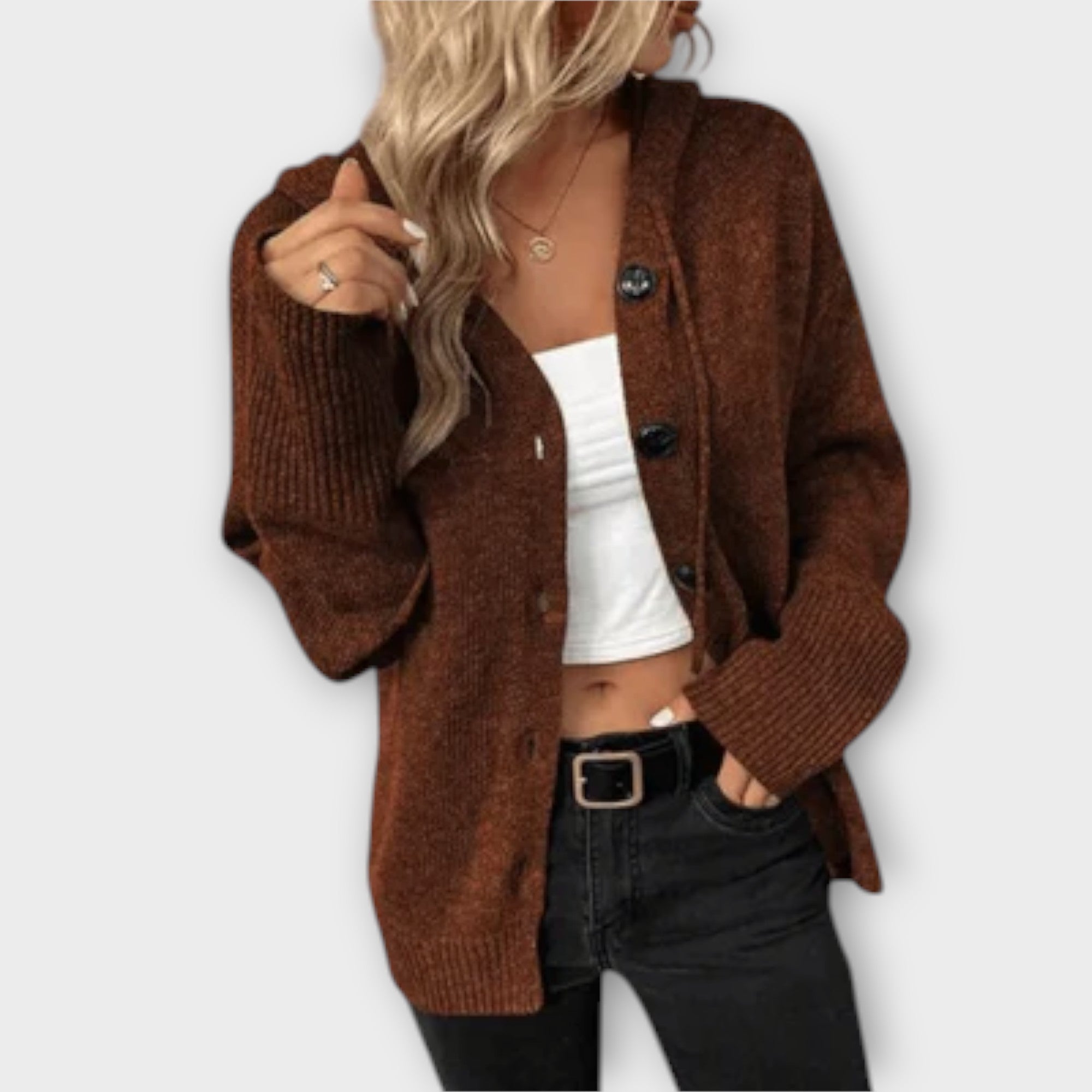 Brittan - Strikket Cardigan med Knapper