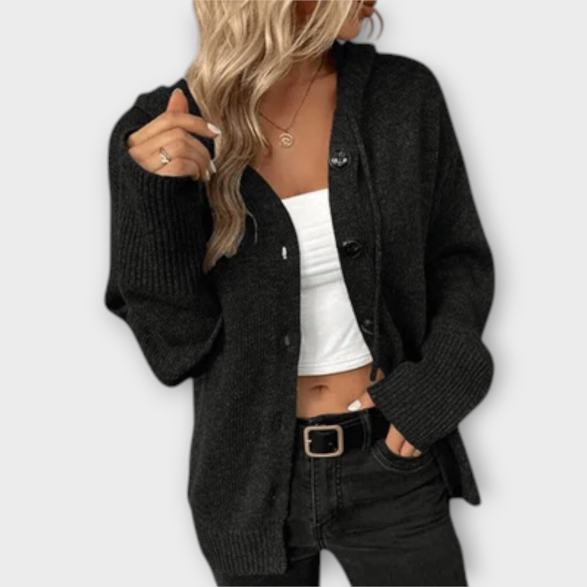 Brittan - Strikket Cardigan med Knapper