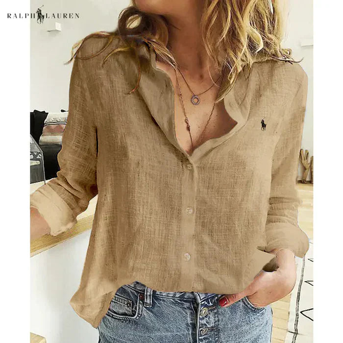 R. Ꮮаᴜгеn Lin Button-Up Skjorte