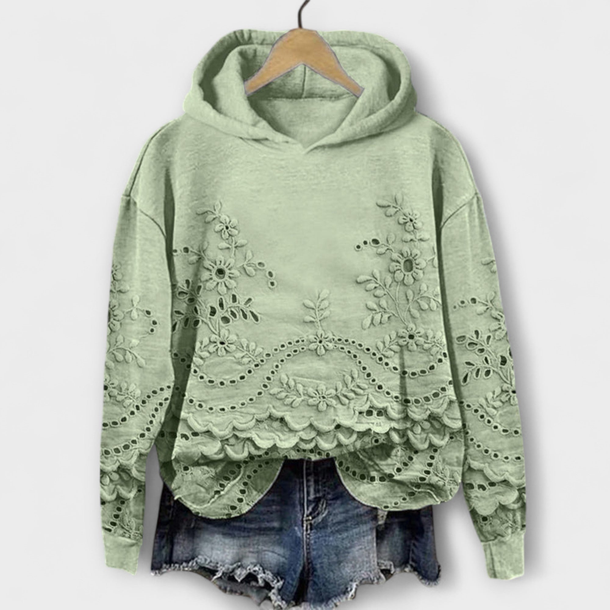 Grace – Vintage hettegenser med blomstertrykk