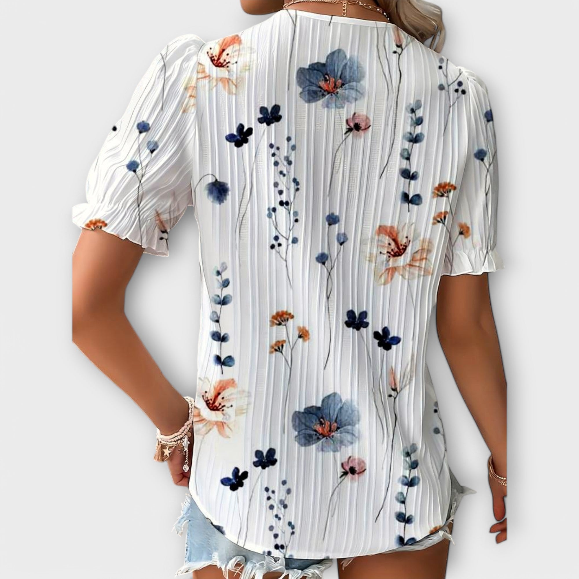 Emily - Motemessig Bluse med V-Hals