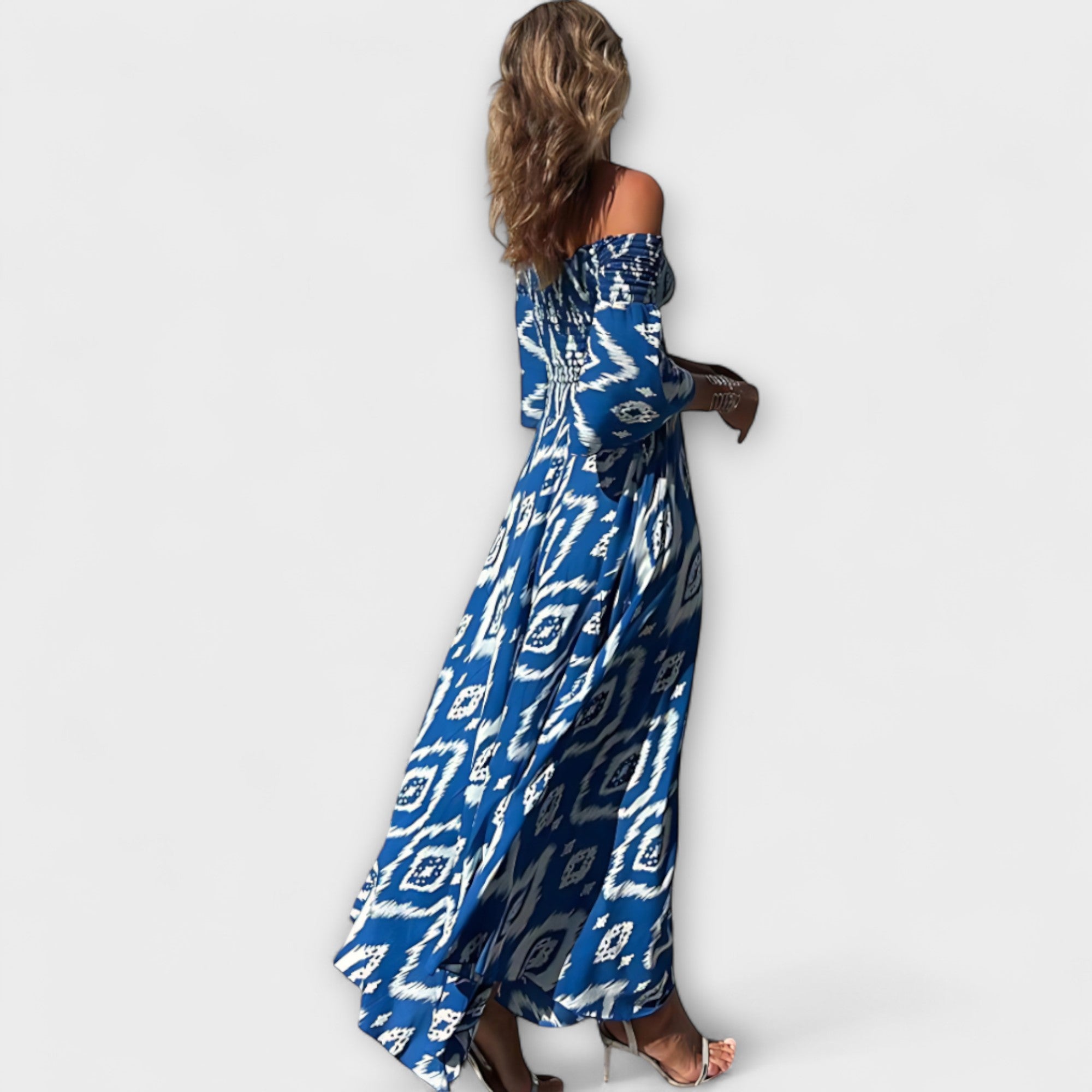 Bella - Off-Shoulder Kjole med Havblomster