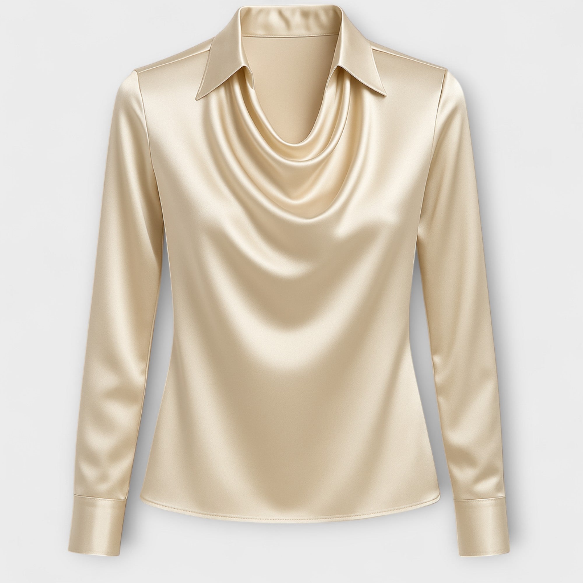 Skinnende Bluse med Volangkrage