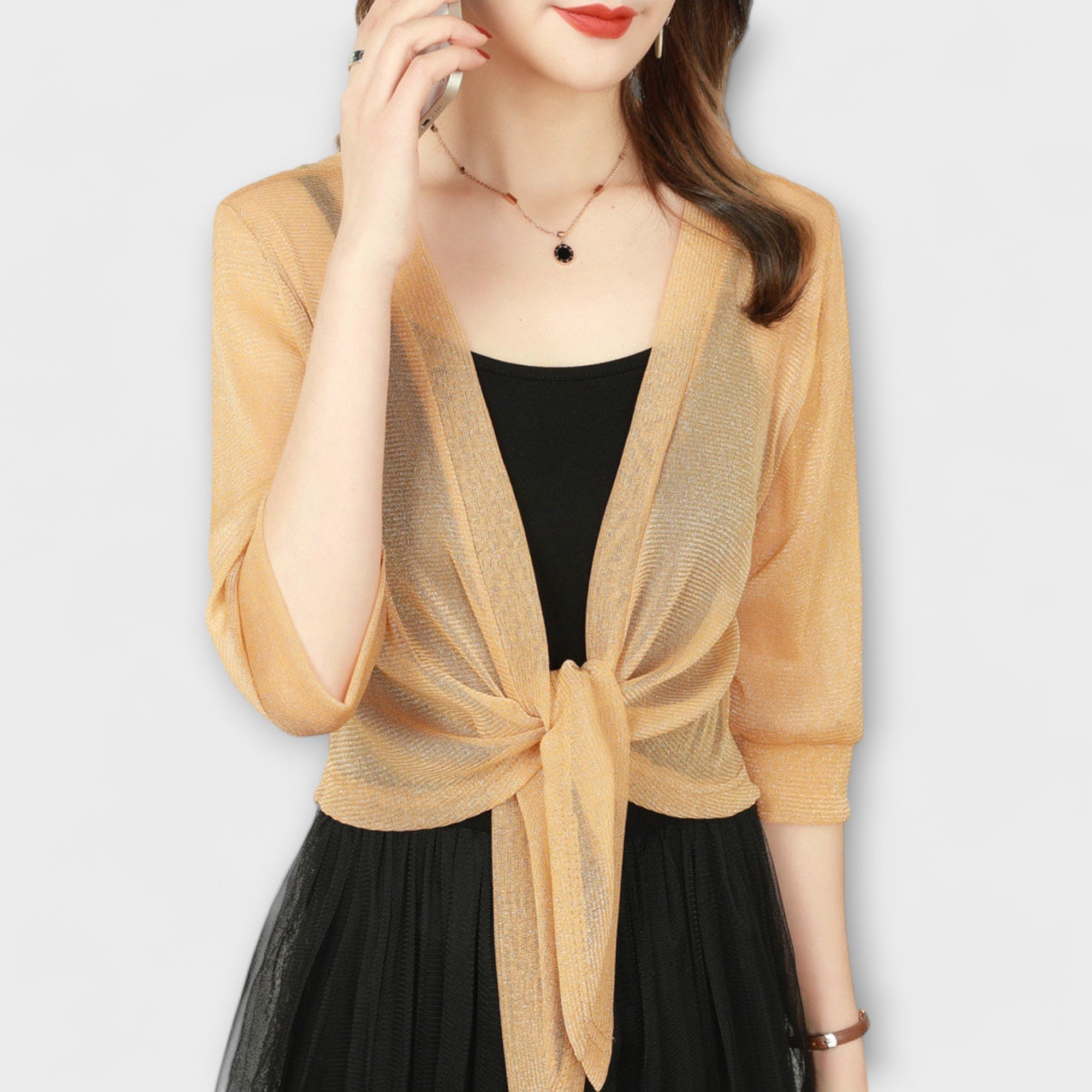 Olivia - Bluse med Åpen Front