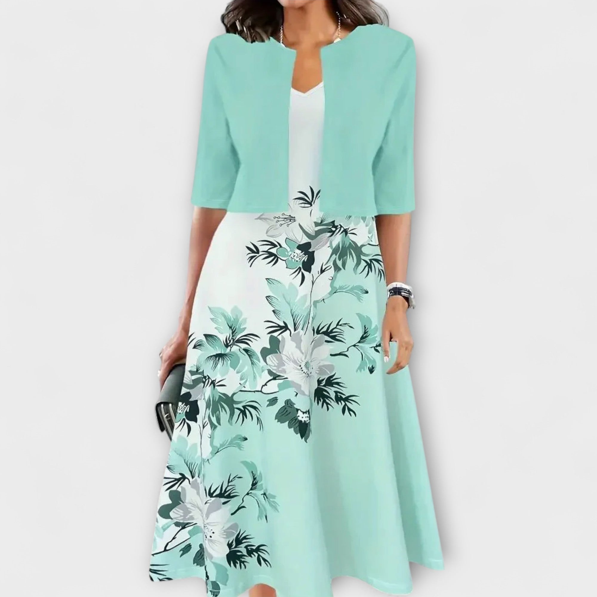 Dame Midi Kjole med Blazer
