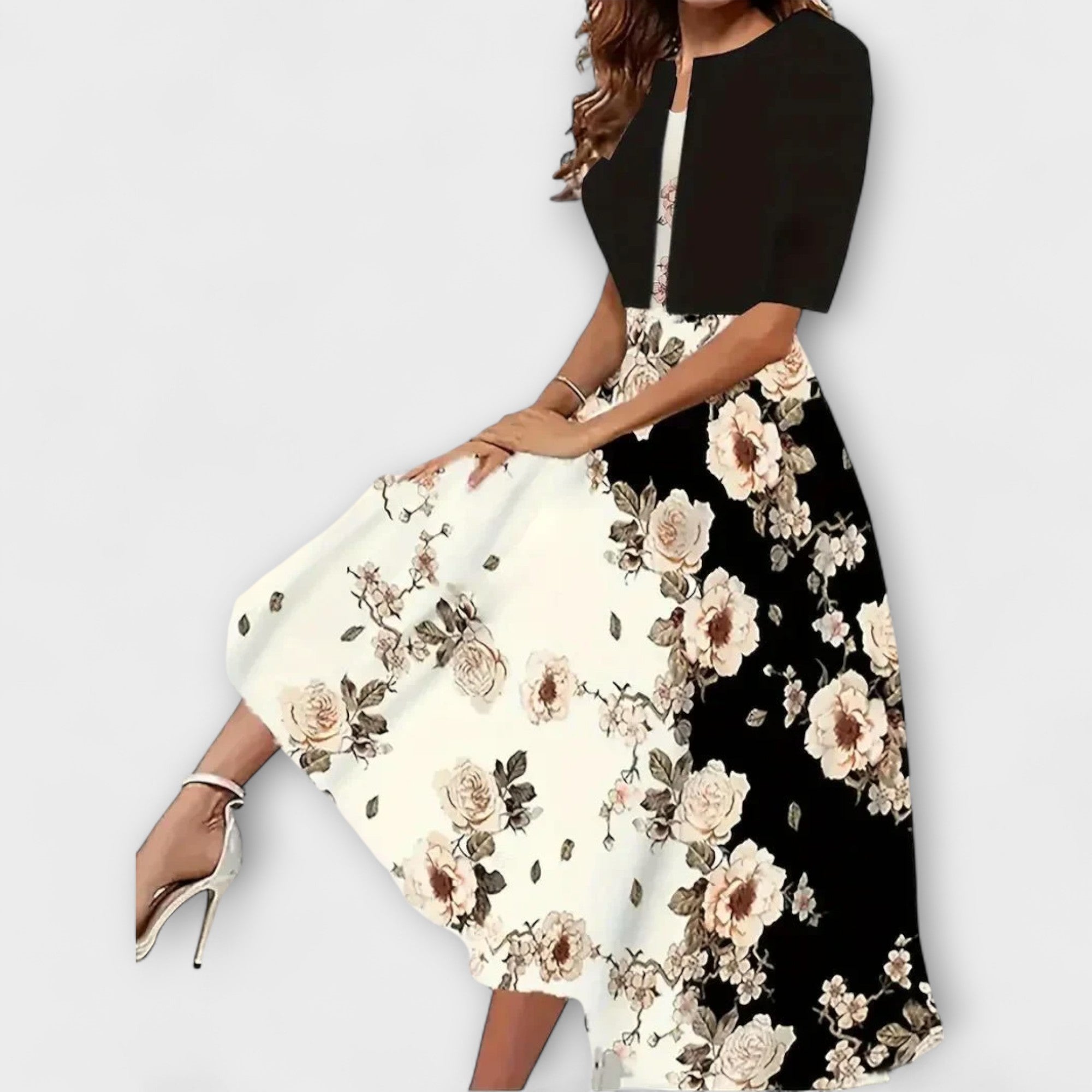 Dame Midi Kjole med Blazer