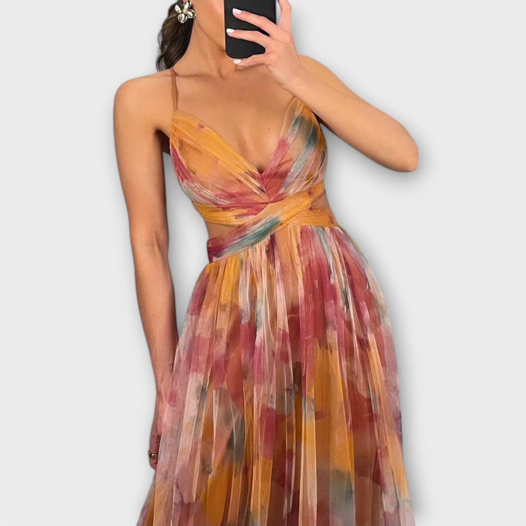 Annai Mesh Maxi Kjole - Elegant og Figurformende