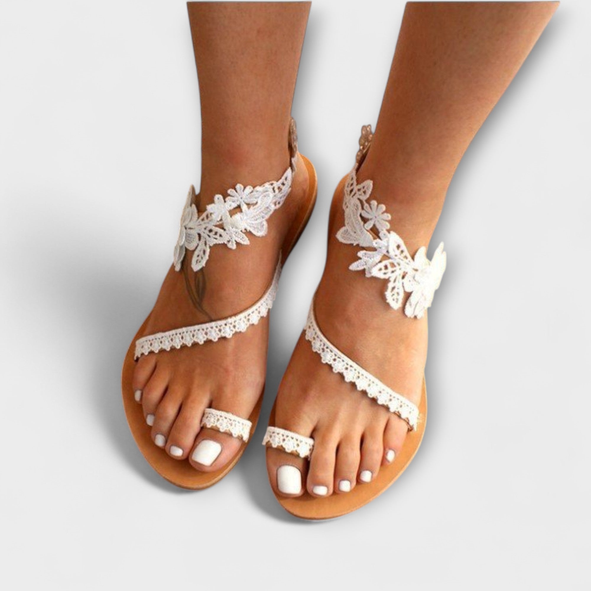 Boho - Komfortable Sandaler med Blomster & Ankelrem