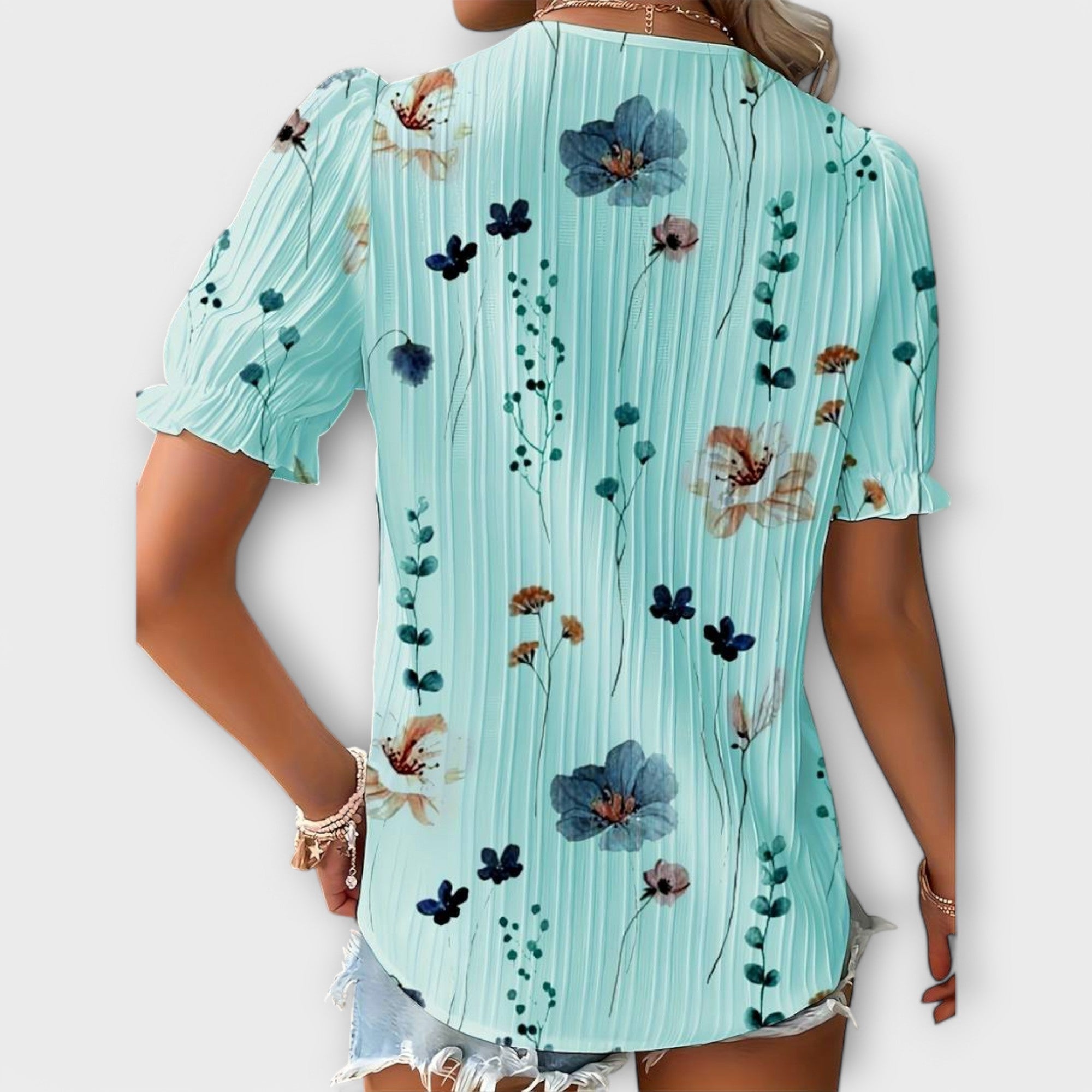 Emily - Motemessig Bluse med V-Hals
