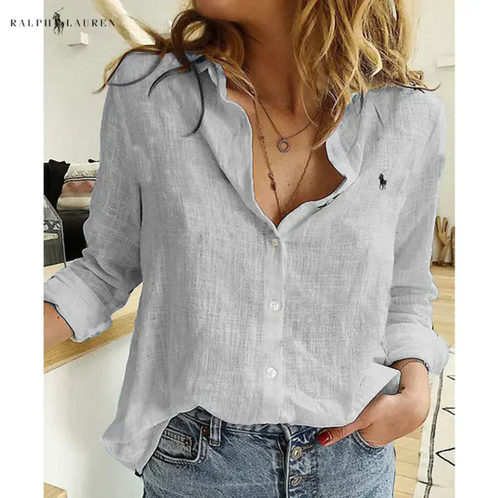 R. Ꮮаᴜгеn Lin Button-Up Skjorte