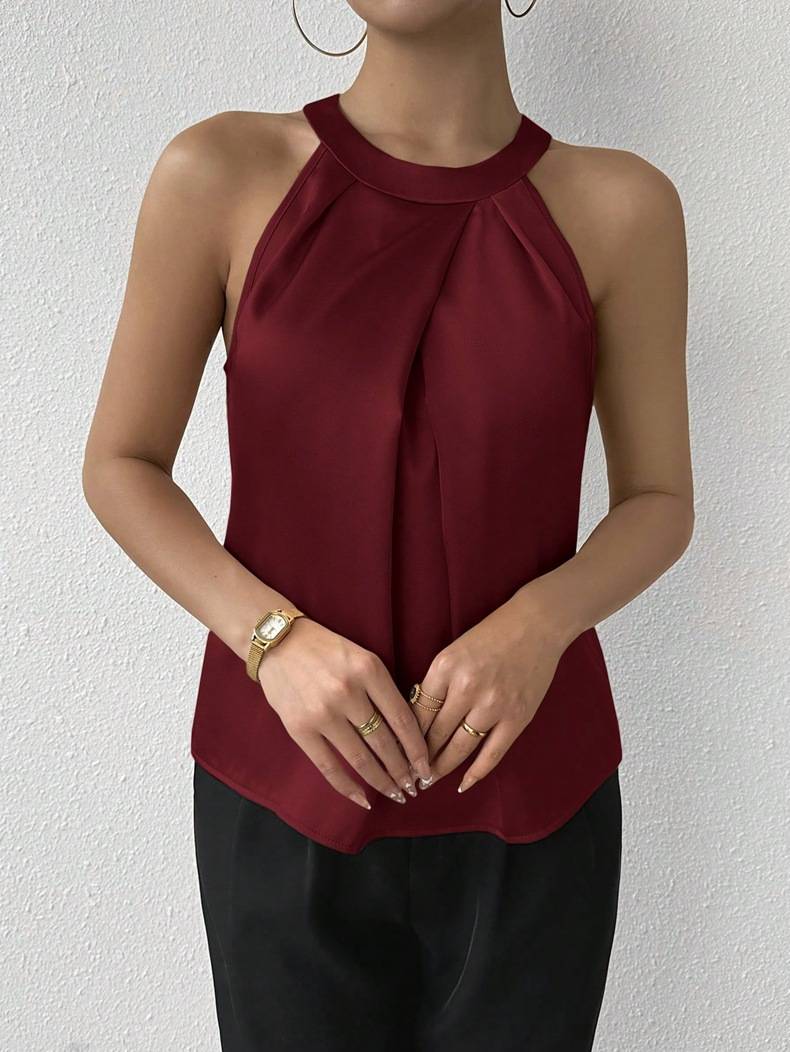 Skye - Chic Satinbluse med Off-Shoulder Design
