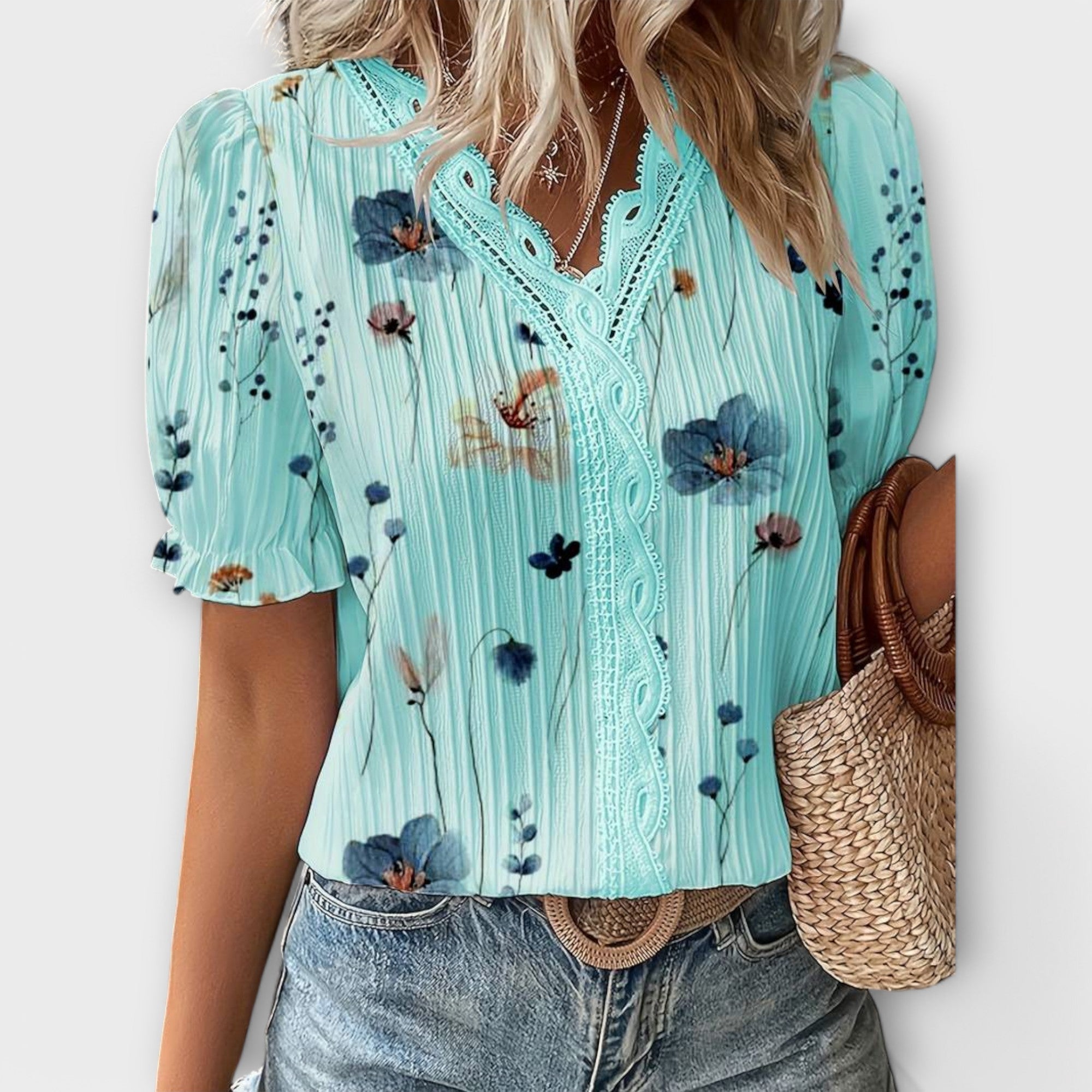 Emily - Motemessig Bluse med V-Hals