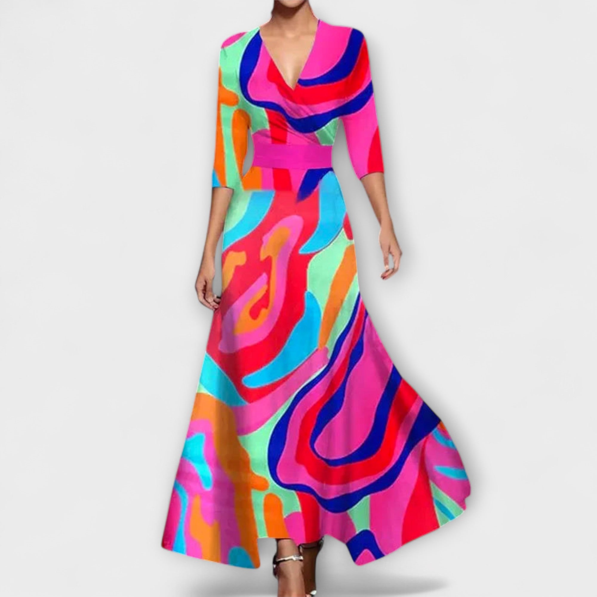 Alma - Elegant Ermeløs Design Kjole for Damer