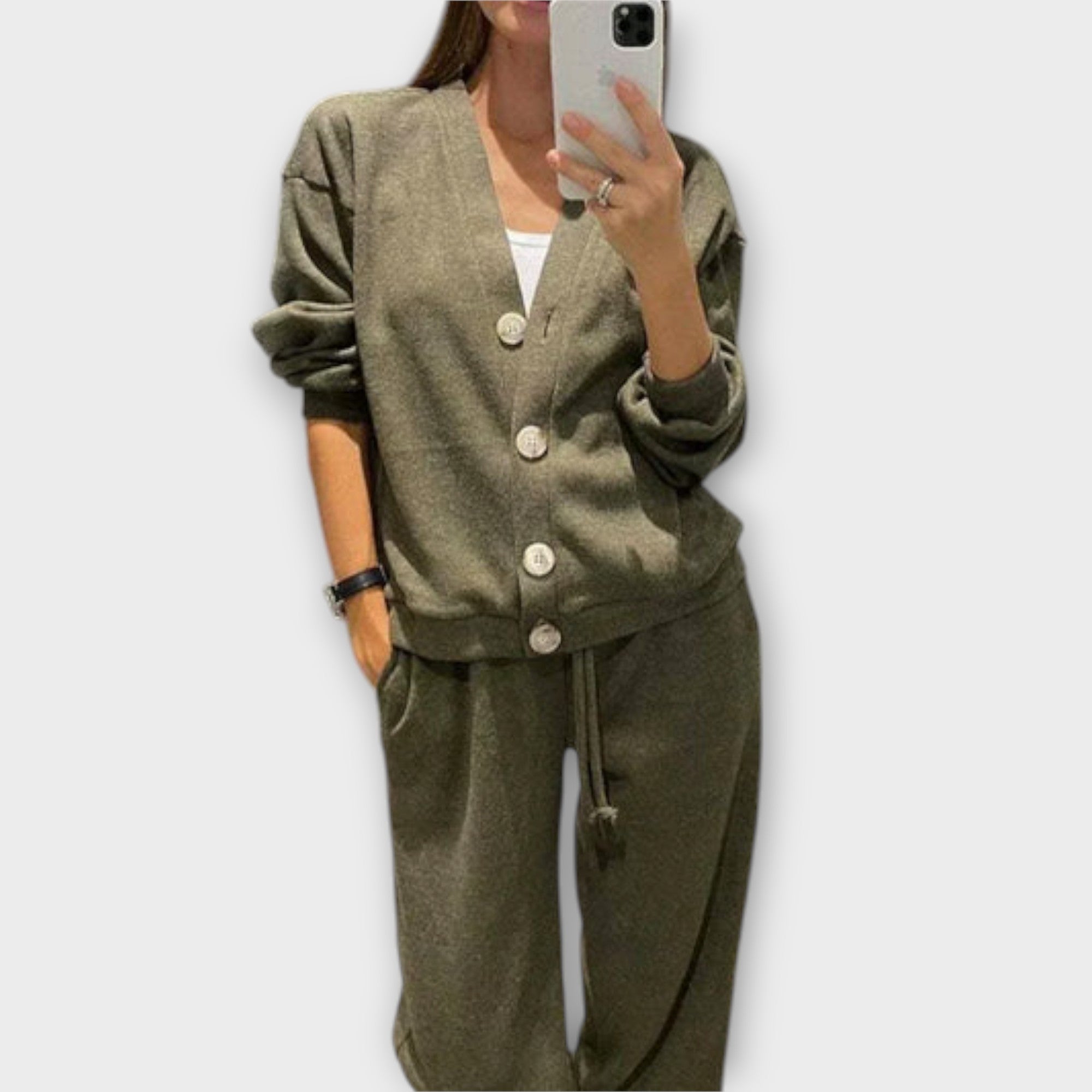 Chantal – Cardigan og Bukse Sett