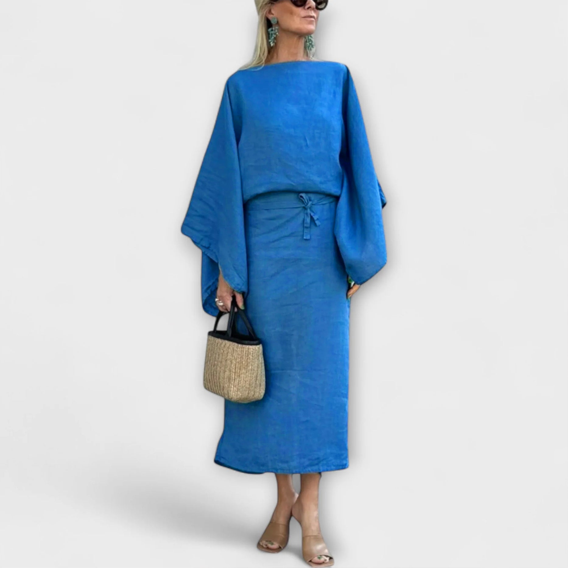 Dana - Kimono Kjole Laget av Lin og Bomull