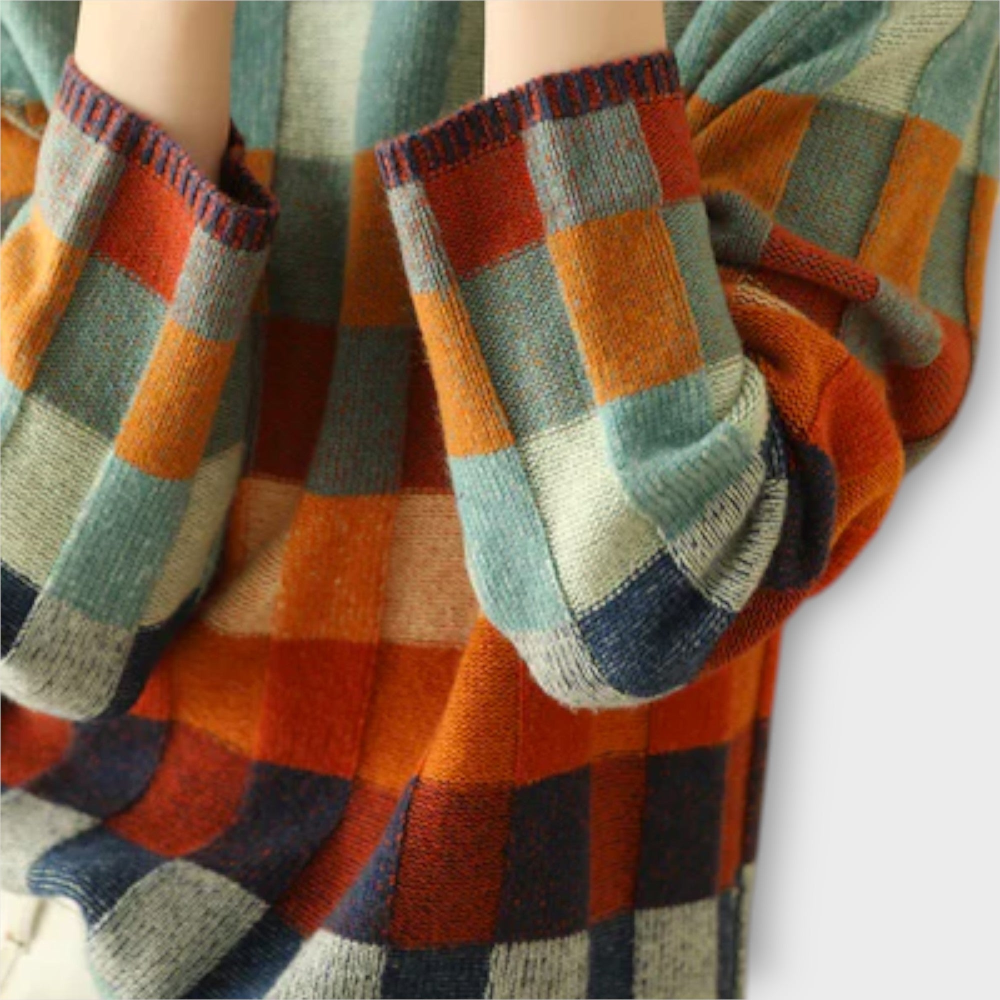 Erika - Patchwork Turtleneck Genser