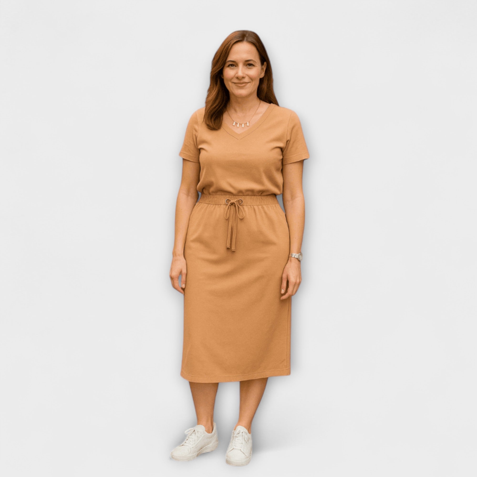 Danielle - Elegant V-hals Topp med Skjørt