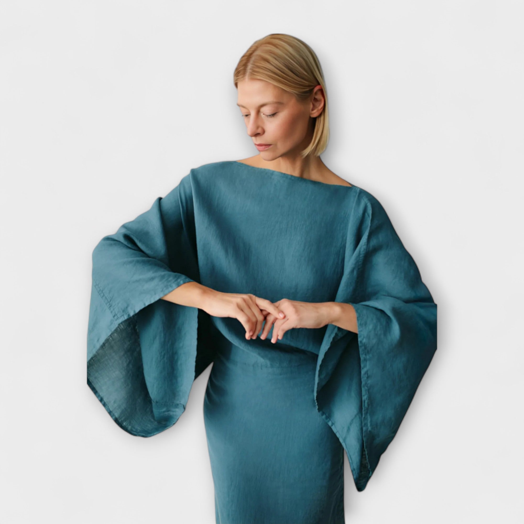 Dana - Kimono Kjole Laget av Lin og Bomull