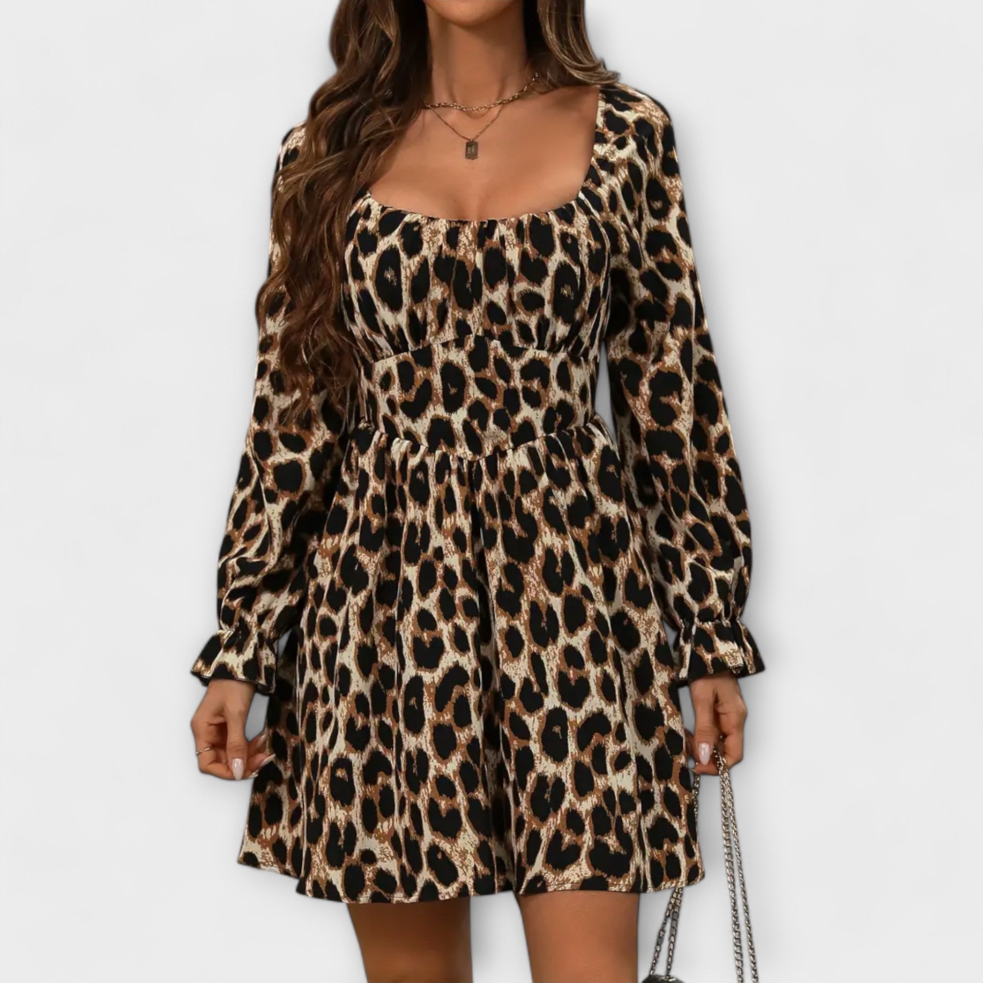 Sjarmerende Kjole med Leopardmønster