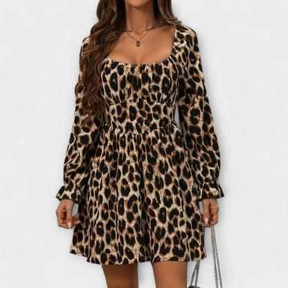 Sjarmerende Kjole med Leopardmønster