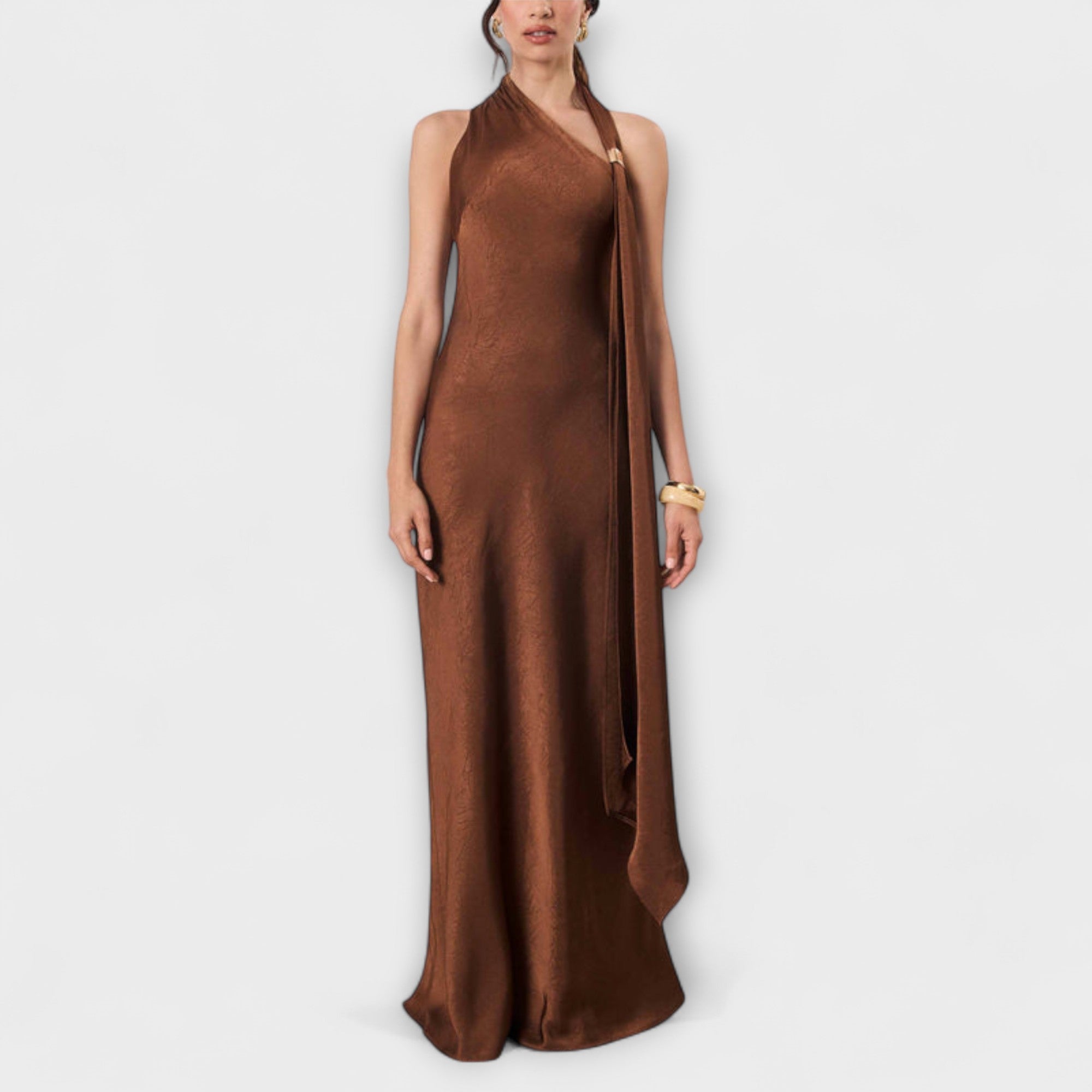 Azura - Chic Maxi Kjole i Sateng