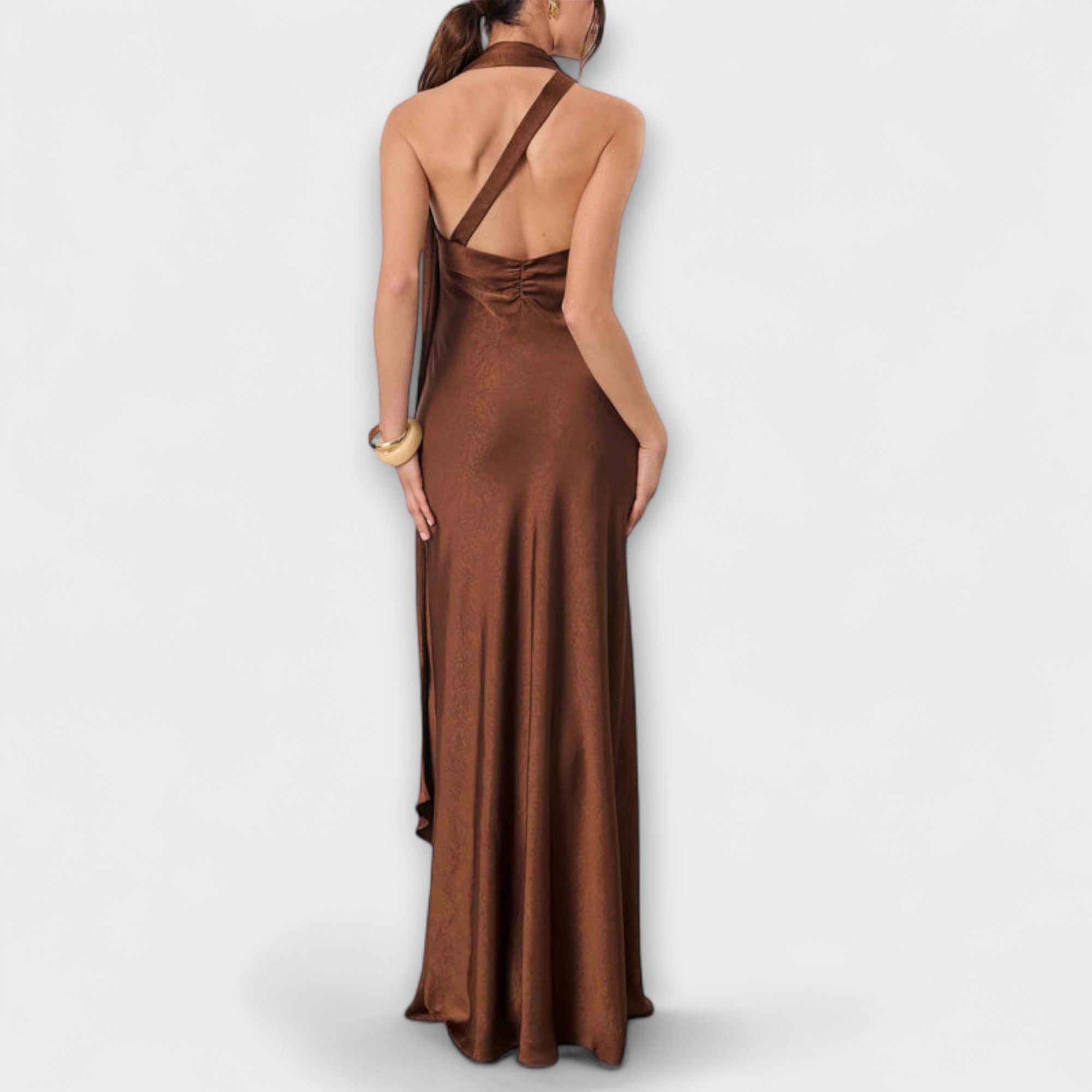 Azura - Chic Maxi Kjole i Sateng