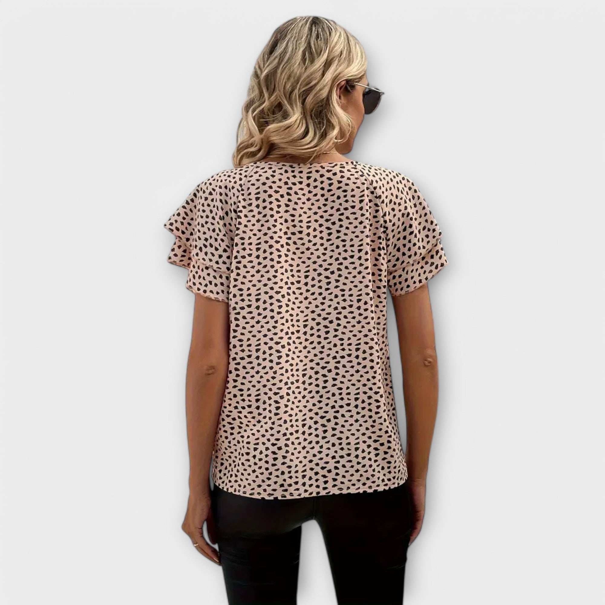 Emily - Bluse med Trykk Over Hele