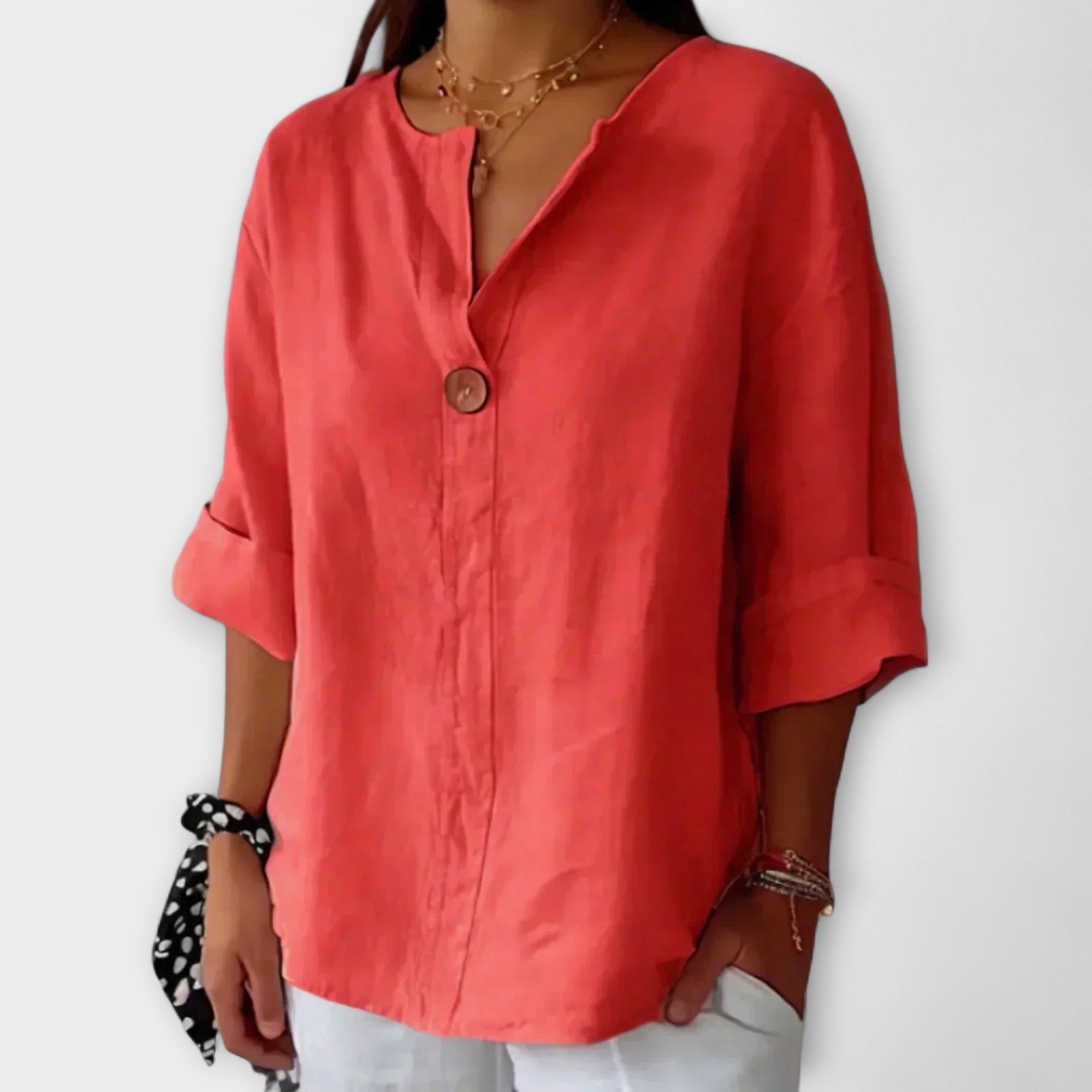Nicole - Stilig Bluse med V-Hals