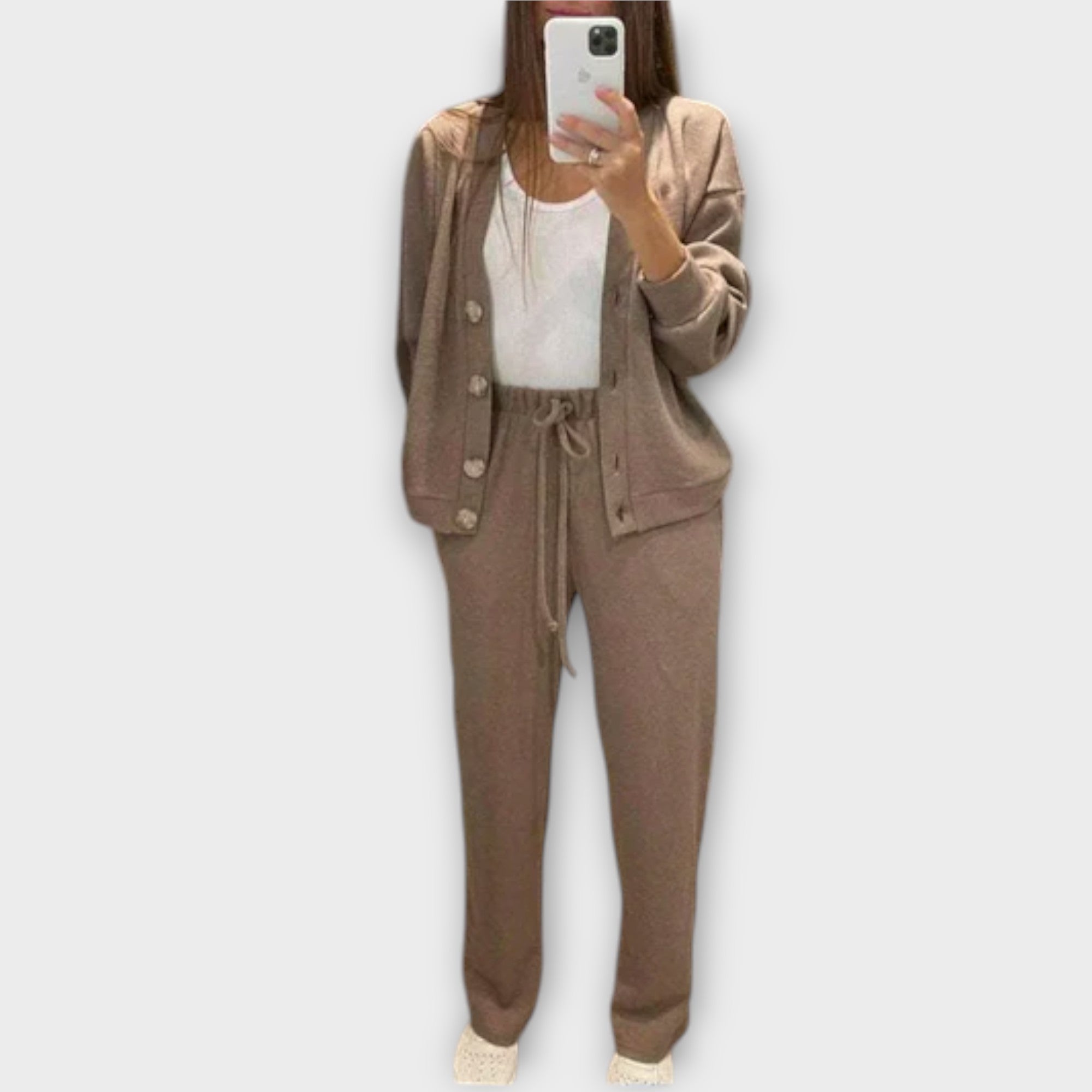 Chantal – Cardigan og Bukse Sett