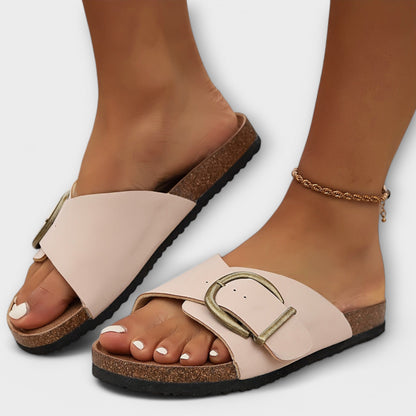 Margie - Kvinne Kork Sandaler med Spenne Design