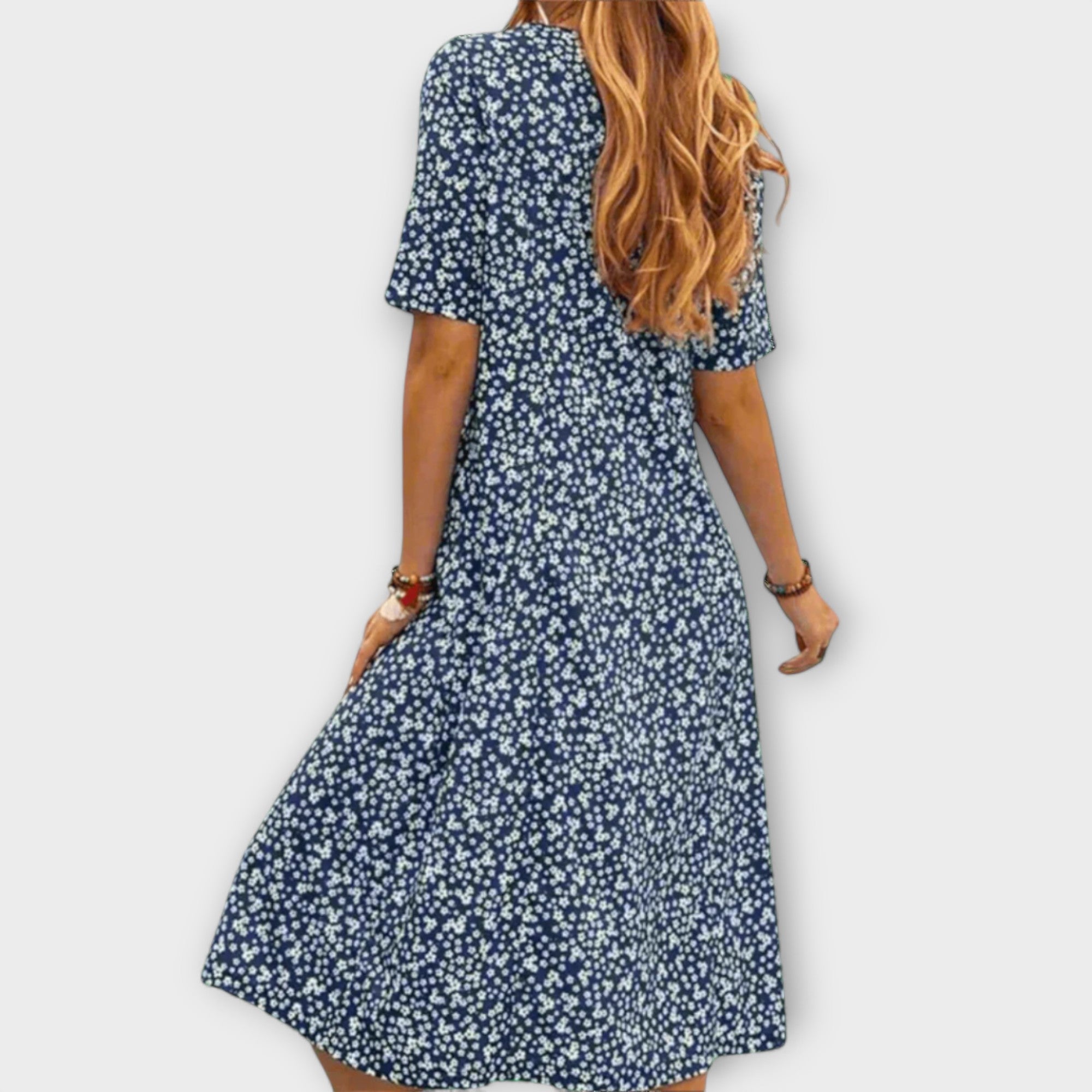 Paula - Elegant Blomsterkjole Laget av Premium Stoff